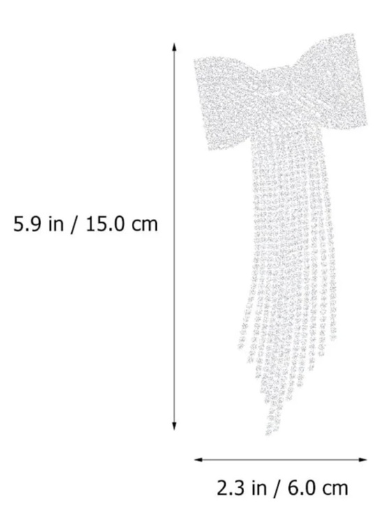Wedding Party Sparkling Silver Rhinestone Bow main image 10
